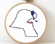 Stitchamap Kuwait map cross stitch pattern