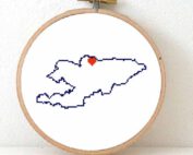 Kyrgyzstan map cross stitch pattern