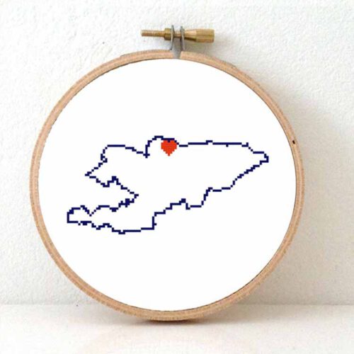 Kirgizië kaart kruissteek patroon