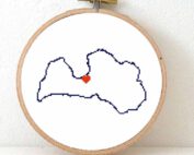 Stitchamap Latvia map cross stitch pattern