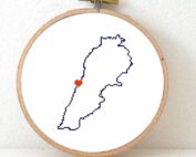 Stitchamap Lebanon map cross stitch pattern