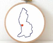 Liechtenstein map cross stitch pattern