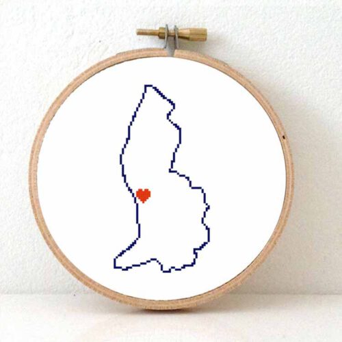 Liechtenstein kaart kruissteek patroon