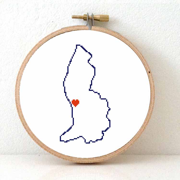 Liechtenstein kaart kruissteek patroon