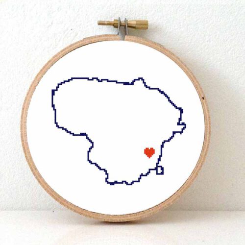 Stitchamap Litouwen kaart kruissteek patroon