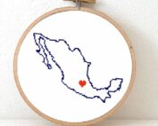 Stitchamap - Mexico map cross stitch pattern