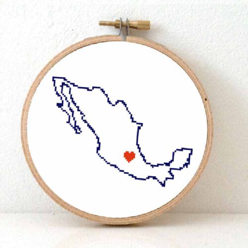 Stitchamap - Mexico map cross stitch pattern