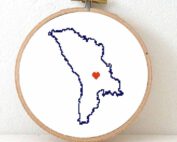 Moldova map cross stitch pattern