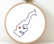 Stitchamap Monaco map cross stitch pattern
