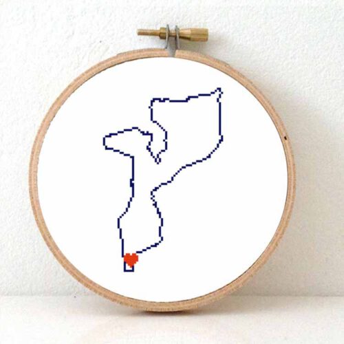 Mozambique kaart kruissteek patroon