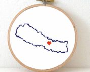 Stitchamap Nepal map cross stitch pattern