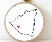 stitchamap - nicaragua map cross stitch pattern