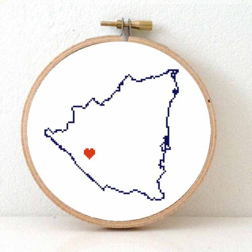 stitchamap - nicaragua map cross stitch pattern
