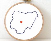 Stitchamap Nigeria map cross stitch pattern