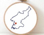Stitchamap North Korea map cross stitch pattern