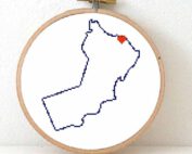 Oman map cross stitch pattern