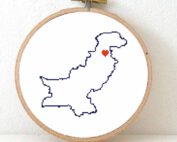 Stitchamap Pakistan map cross stitch pattern