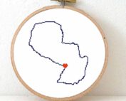 Stitchamap Paraguay map cross stitch pattern