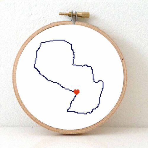 Stitchamap Paraguay map cross stitch pattern