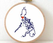 Stitchamap - Phillipines map cross stitch pattern