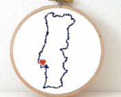 Portugal map cross stitch pattern