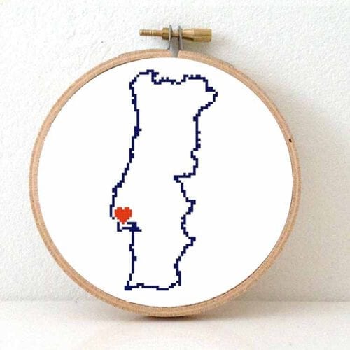 Portugal kaart kruissteek patroon