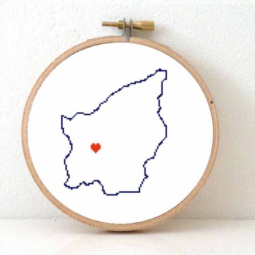 San Marino kaart kruissteek patroon