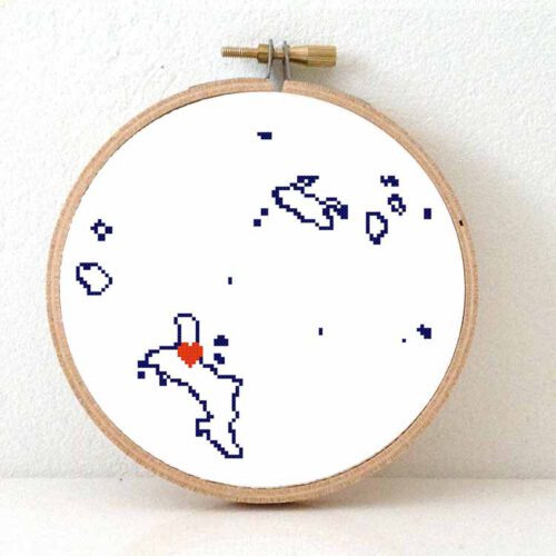 Seychellen kaart kruissteek patroon