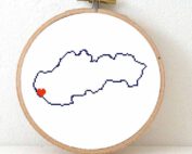 Slovakia map cross stitch pattern