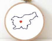 Slovenia cross stitch pattern map