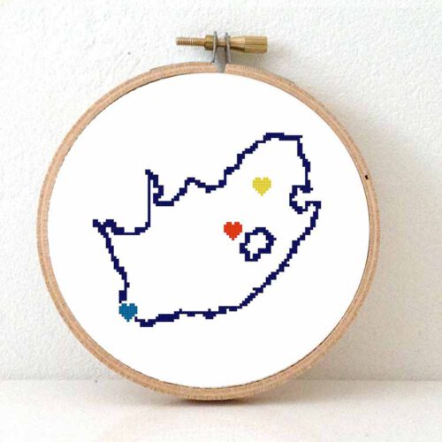 Zuid-Afrika kaart kruissteek patroon