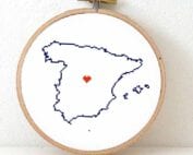 Spain map cross stitch pattern