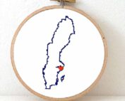 Sweden Map Cross Stitch Pattern