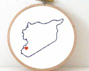 Syria map cross stitch pattern