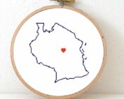 Tanzania map cross stitch pattern