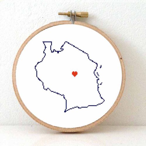 Tanzania kaart kruissteek patroon