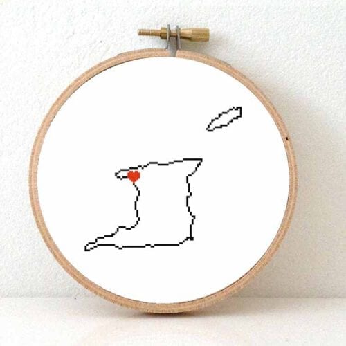 Trinidad and tobago map cross stitch pattern