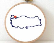 Turkey map cross stitch pattern