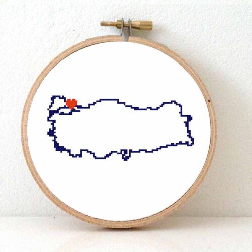 Turkije kaart kruissteek patroon