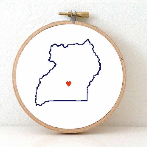Oeganda kaart kruissteek patroon