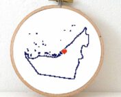 United Arab Emirates map cross stitch pattern