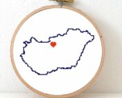 Stitchamap - Hungary map cross stitch pattern