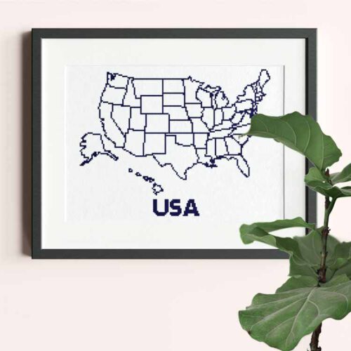 VS amerika xl kaart kruissteek patroon borduur en reis