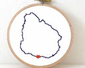 Uruguay map cross stitch pattern