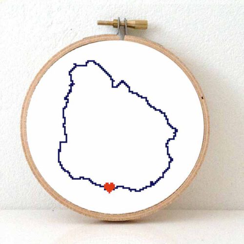 Uruguay map cross stitch pattern