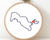 Uzbekistan map cross stitch pattern