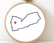 Yemen map cross stitch pattern