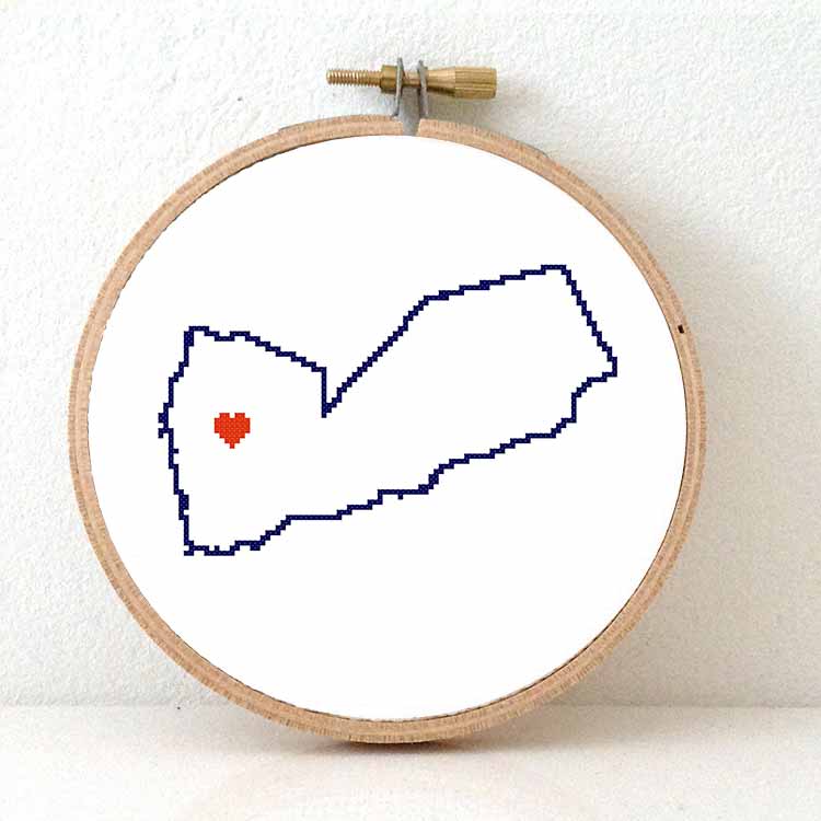 Jemen kaart kruissteek patroon