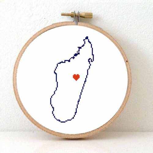 Madagaskar kaart kruissteek patroon