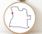 Angola map cross stitch pattern